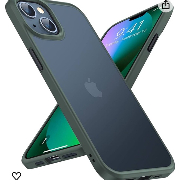 TORRAS Shockproof iPhone 13 Case - Translucent Slim Protective 6.1" Alpine Green - Picture 3 of 3